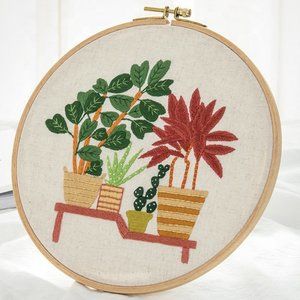 Cactus House Plants Embroidery Kit Craft Gift DIY